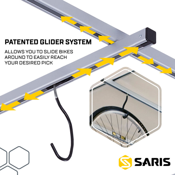 Cycle Glide 4 Bike Storage Solution, Effortlessly Glide Your Bikes Out of The Way
