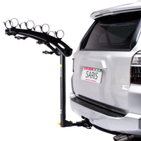 Bones 4-Bike Hitch Rack With Easy Fold Design and Tilting Base