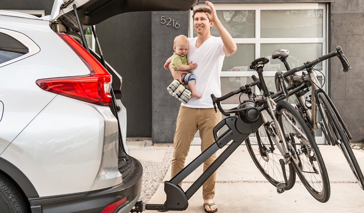 Instant Hatch Access for All: The Saris Glide Hanging Hitch Bike Rack