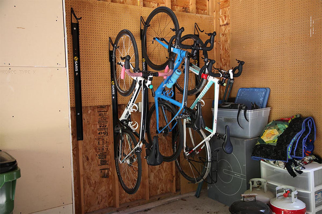 Saris Cycle Glide Ceiling Bike Rack, 4 Bike Hooks for Garage Ceiling