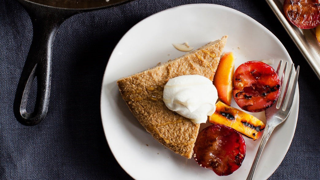Almond Cornbread with Grilled Stone Fruit