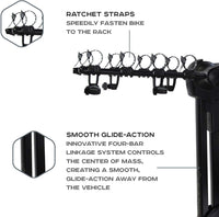 Glide EX 4-Bike Hitch Rack With Effortless One-Handed Glide Operation