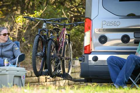 Saris SuperClamp HD loaded with two bikes at the trailhead