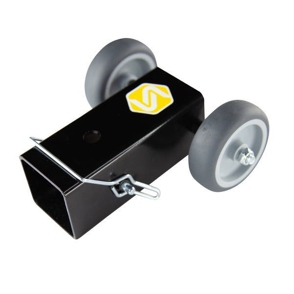 Saris rack dolly — wheel and handle detail
