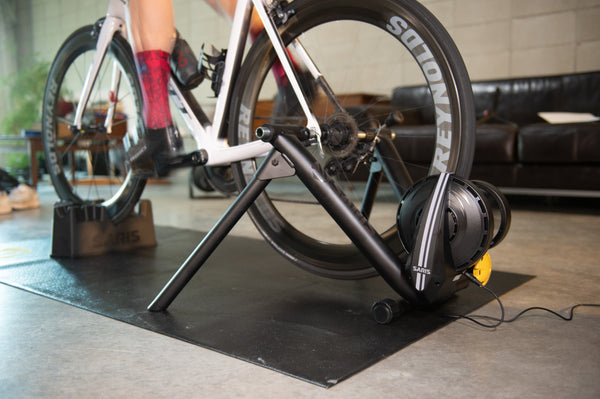 Cyclist training hard on the Saris M2 Smart Trainer