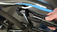 Saris Bike Beam Virtual Top Tube — frame clamp open, ready to attach to non-standard bike frame