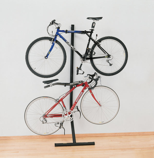Saris Bike Bunk Horizontal Wall Storage — two bikes stored side by side on wall mount