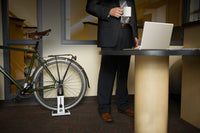Saris Boss bike floor stand in a home office setting