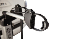 Saris Door County Rack — wheel cradle with ratcheting strap detail