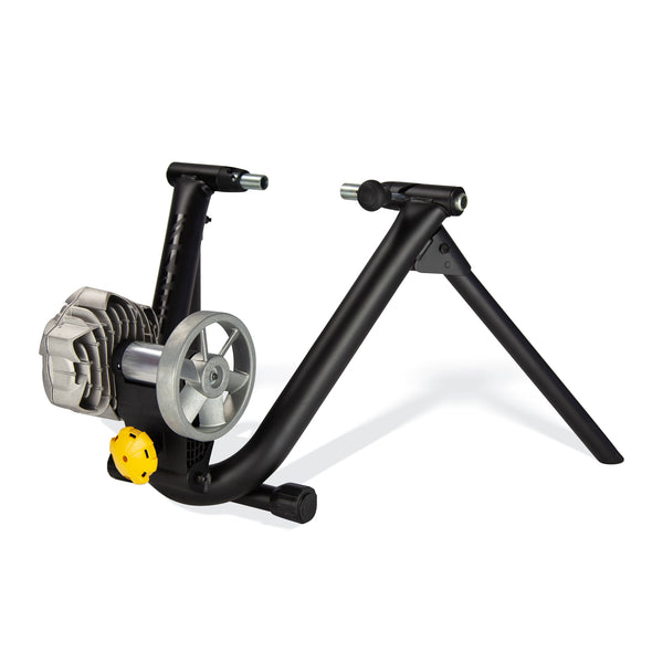 Saris Fluid 2 Smart Equipped Trainer — bike mounted, frame clamped in trainer