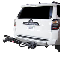 Saris Freedom 2-Bike Hitch Rack — ratcheting wheel cradle detail