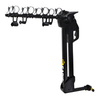 Saris Glide EX 5-Bike Platform Hitch Rack — all arms extended, empty product view