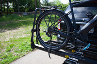 Saris MHS DUO Fendered Bike Wheel Holder — installed with fender-equipped bike