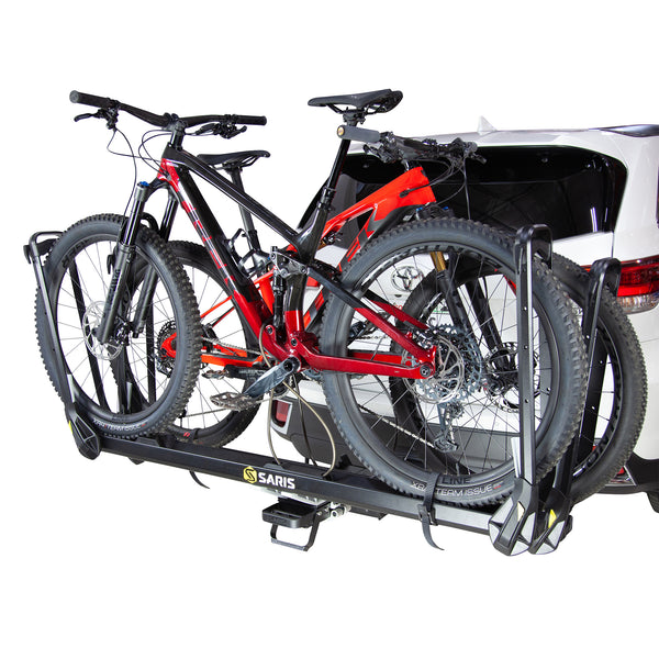Saris MHS 1+1 Bike Package — two bikes loaded, modular configuration
