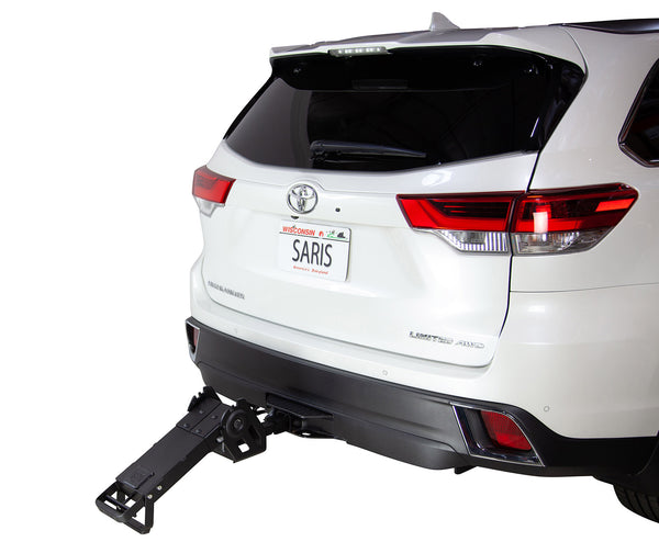 Saris MHS 1-Bike Base Unit tilted down for rear vehicle access