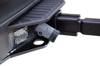 Saris MHS base unit — integrated lock securing rack to hitch receiver, locked position