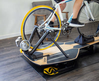 Saris Fluid 2 Smart Trainer mounted on MP1 Nfinity Motion Platform