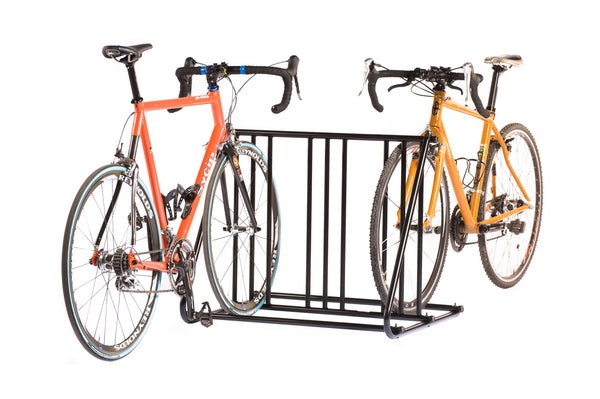 Saris Mighty Mite Bike Stand with road bike — lightweight stand used indoors