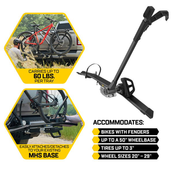 MHS UNO 2-Bike Modular Hitch System  Expandable, Zero-Frame-Contact Design