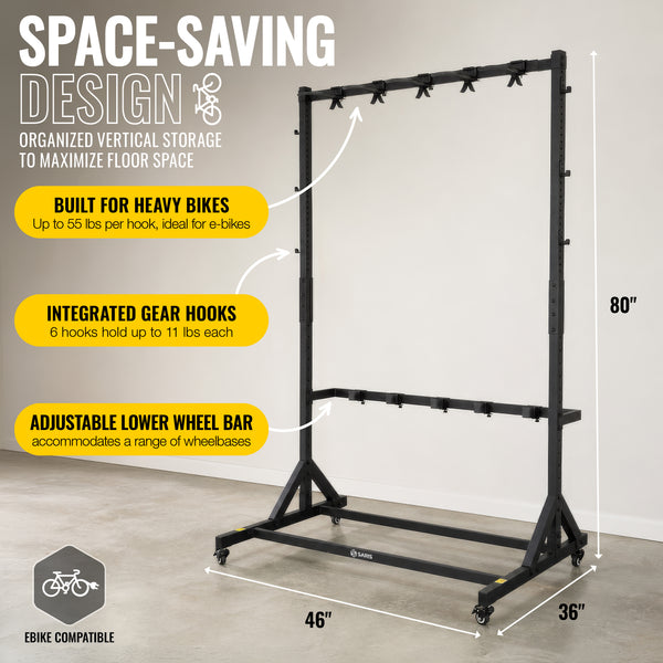Bicycle Wardrobe 5-Bike Storage Rack
