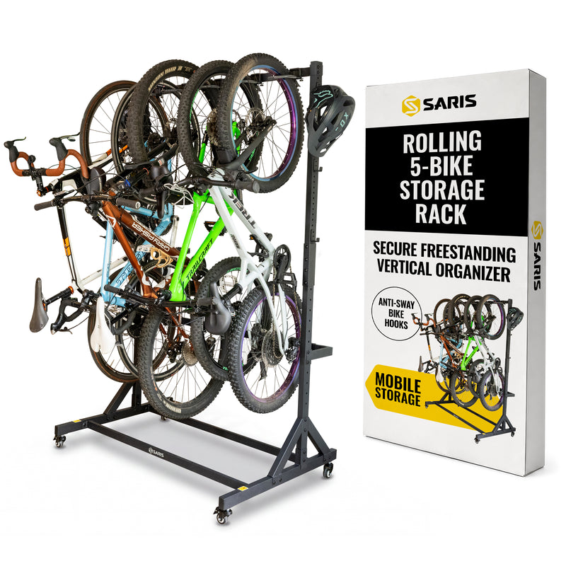 Caprihom Freestanding Bike Rack – Holds Up To 5 Bikes, Adjustable Height 20-76", Steel Garage Stand
