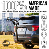 Bones 3-Bike Hitch Rack With Easy Fold Design and Tilting Base