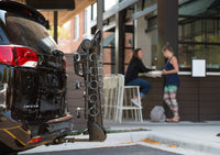 Saris Glide EX rack in use — bike mounting detail