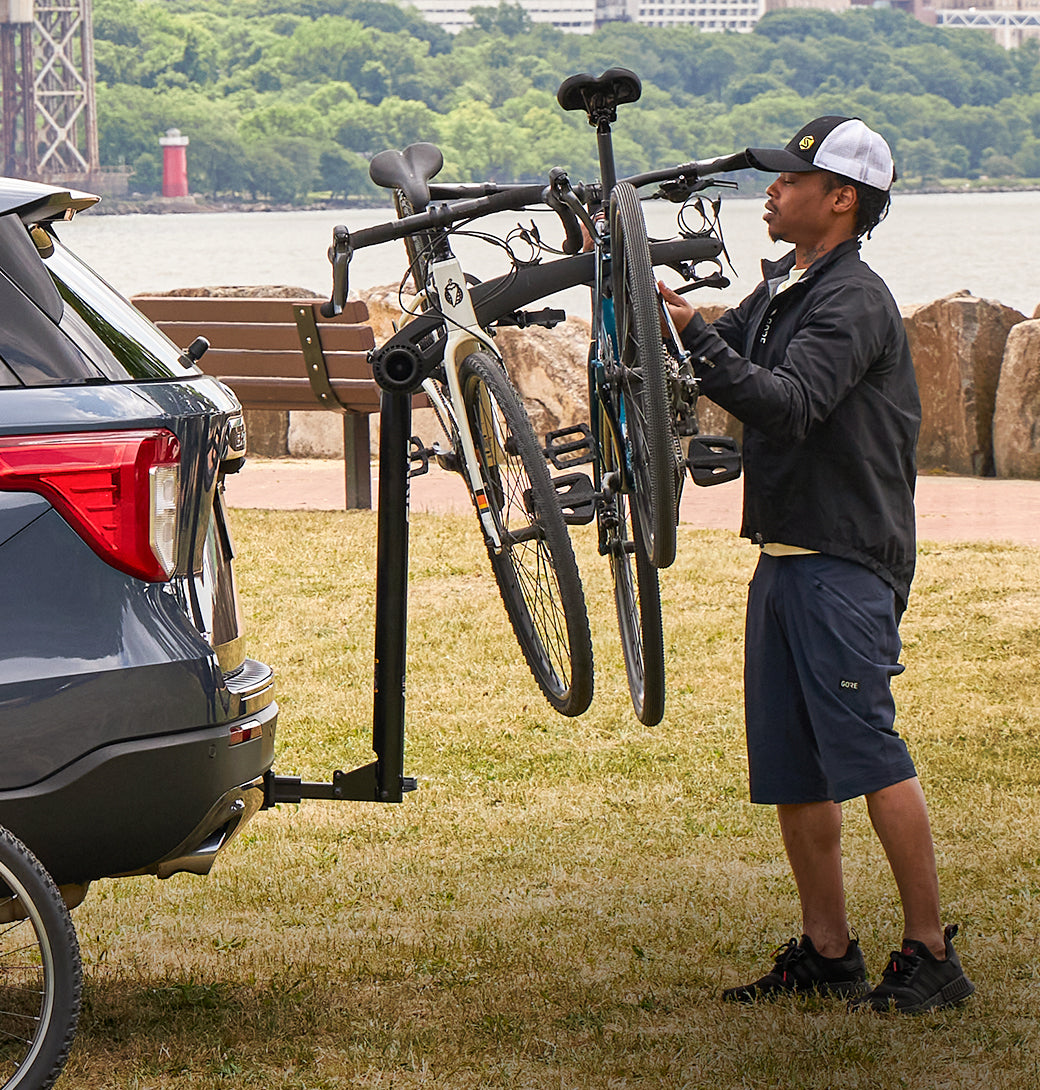 Bones 4-Bike Hitch Rack With Easy Fold Design and Tilting Base