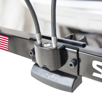 Two bikes secured on the Saris SuperClamp G3 2-Bike Hitch Rack on an SUV