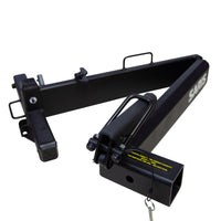 Saris Hitch Swing Away Adapter — arm swung open for rear access without removing rack