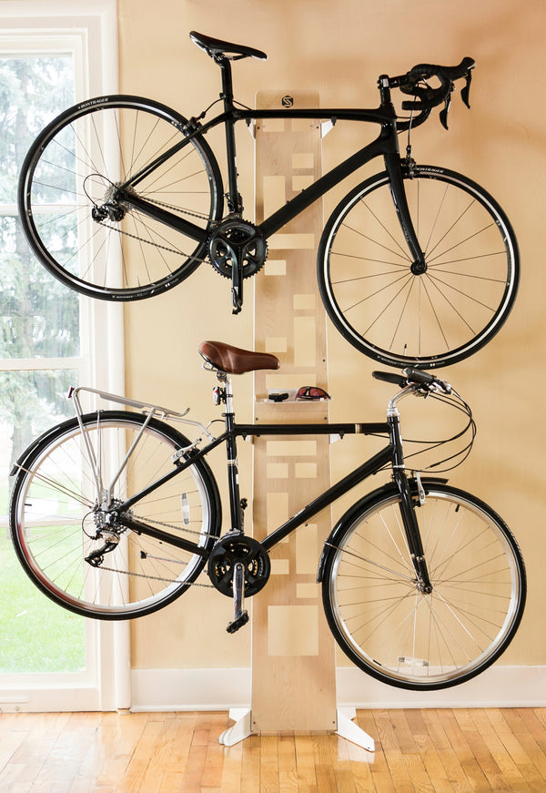 The Hottie 2 Bike Storage Stand, a Beautiful & Elegant Fusion of Wood and steel