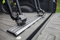 Saris Traps thru-axle fork-mount — clamping bike fork in truck bed carrier