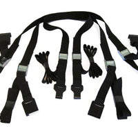 Saris Bones Nylon Strap and Hook Complete Set — all hooks and straps laid out together
