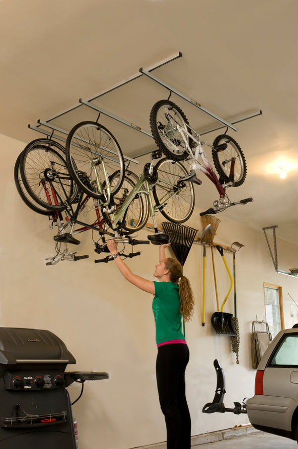 Saris Cycle-Glide Ceiling Mount 4-Bike Storage, Silver